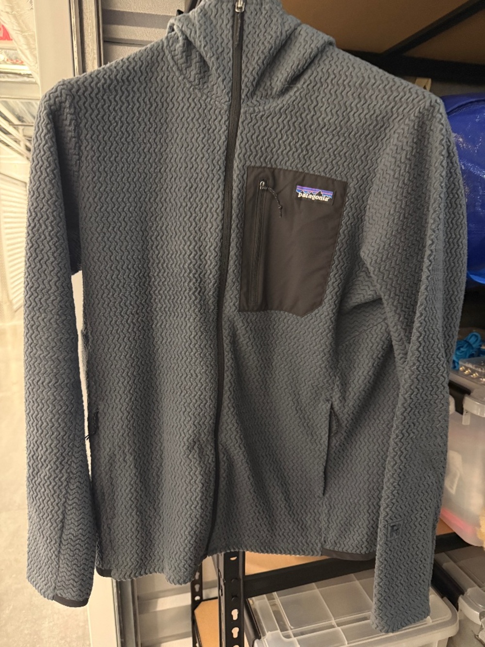 Patagonia R1 Air Full-Zip Hoody, Smolder Blue, Men's Medium - Picture 1 of 5